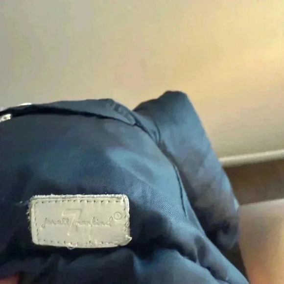 7 For All Mankind Size 12 M Hoodie Jacket Coat Navy Plush Puffer Lemond Cold - Picture 2 of 6